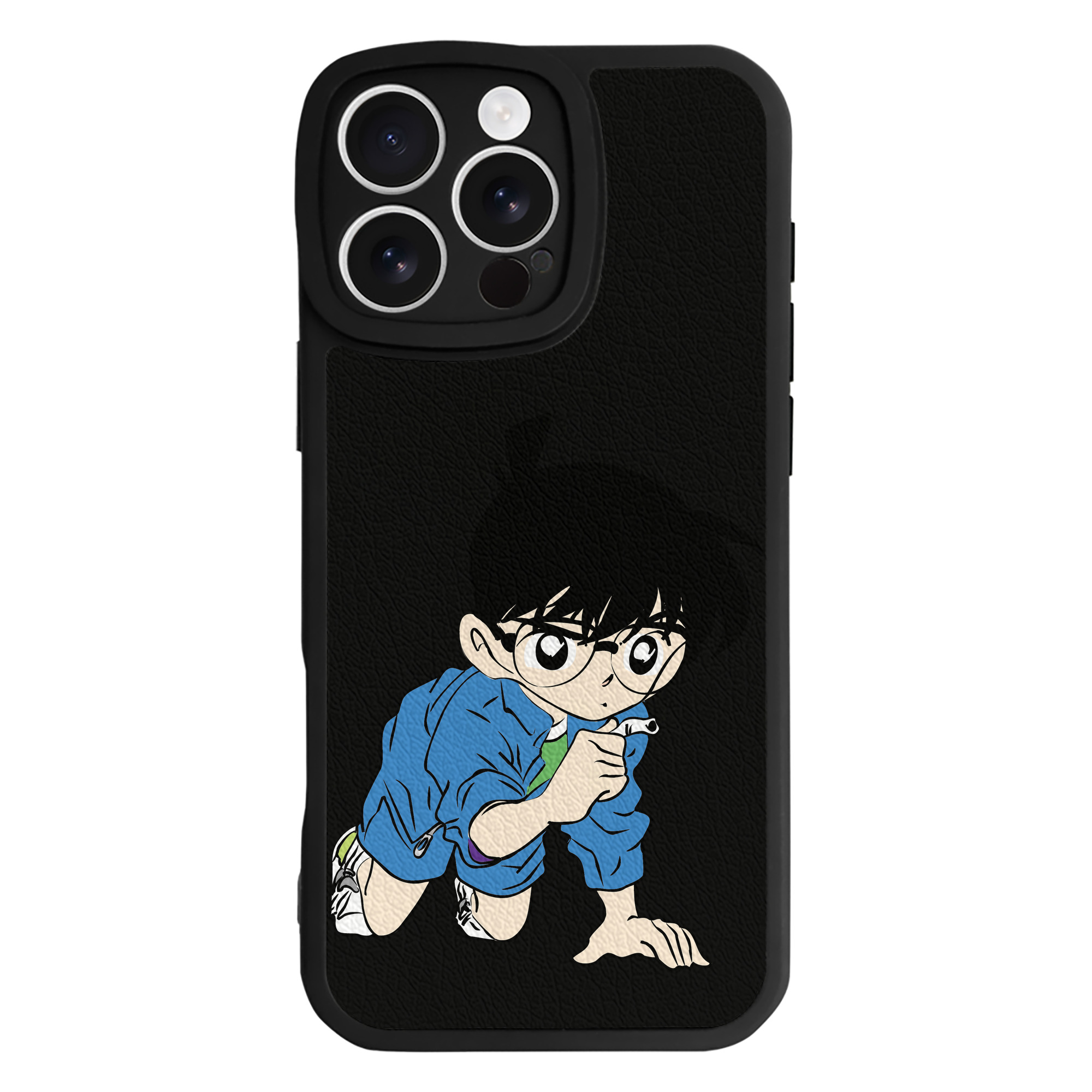 （画像用） 名探偵コナン 江戸川 コナン Detective Conan Conan Edogawa 【iPhone 16シリーズ対応】シリコンスマホケース（レザー調） 材質：シリコン